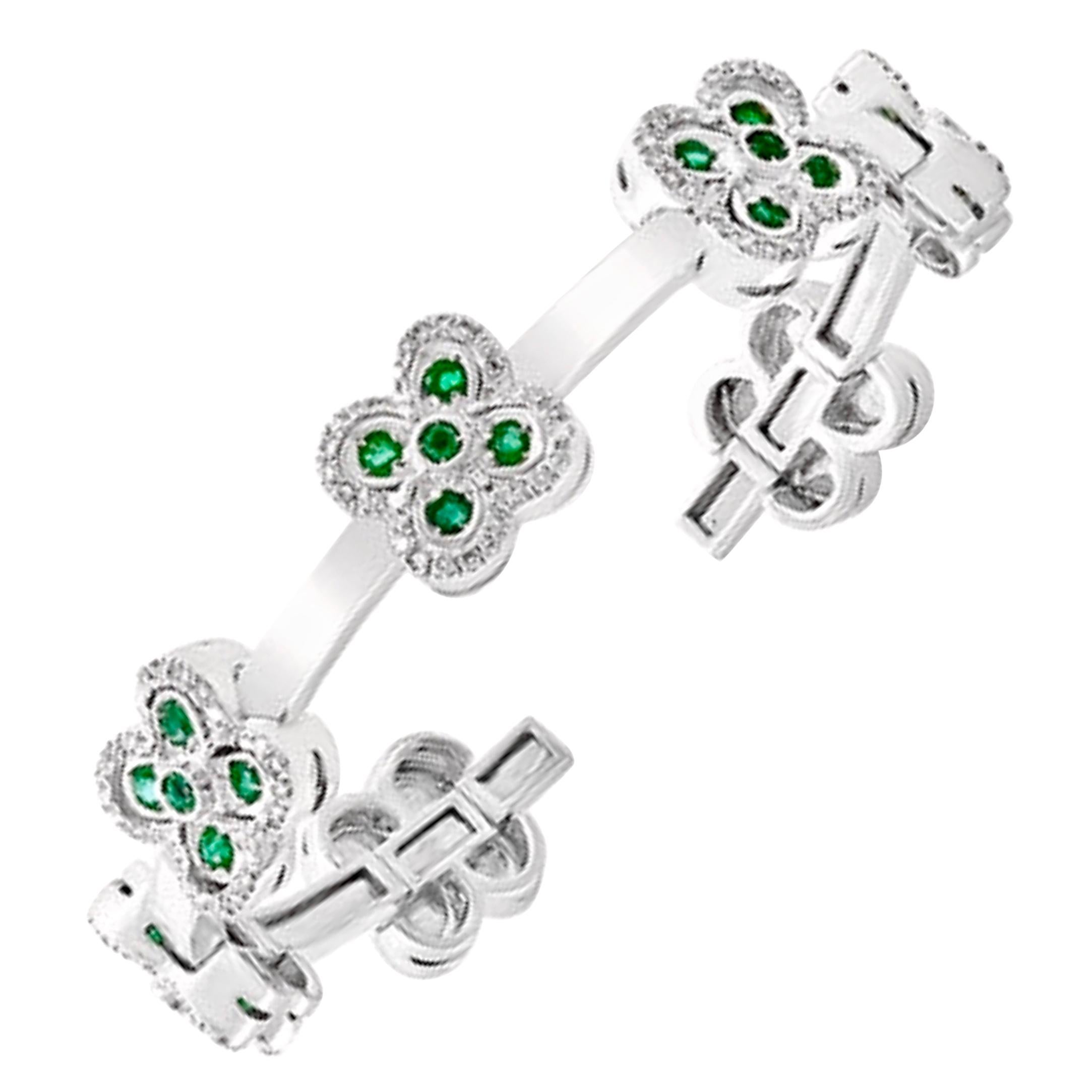 Manschettenarmreif /Armreif aus 18 Karat Gold mit Smaragd und Diamant und Gold 37 Gramm