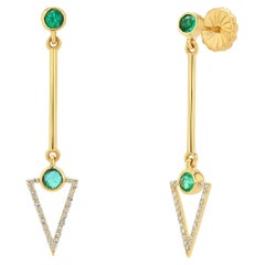 Orecchini Arrow con smeraldo e diamanti