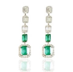 Emerald and Diamond Ava Earrings