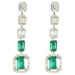 Emerald and Diamond Ava Earrings