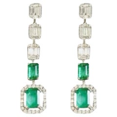 Used Emerald and Diamond Ava Earrings 