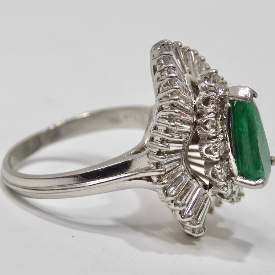 Emerald and Diamond Ballerina Ring 2