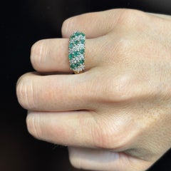 Emerald And Diamond Band Ring