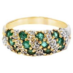 Emerald And Diamond Band Ring Emerald And Diamond Band Ring