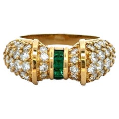 Emerald And Diamond Band Ring