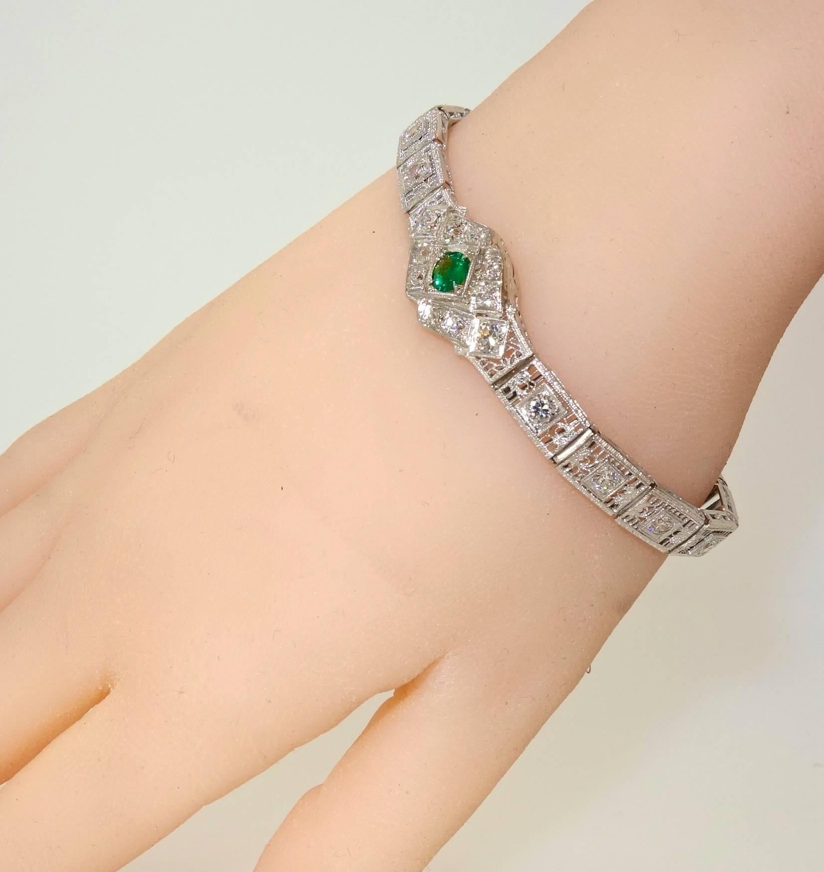 Emerald and Diamond Bracelet, circa 1938 2