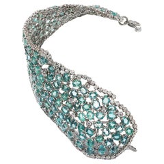 Emerald and Diamond Bracelet Featuring Diamond Set Clasp By Shirin Uma