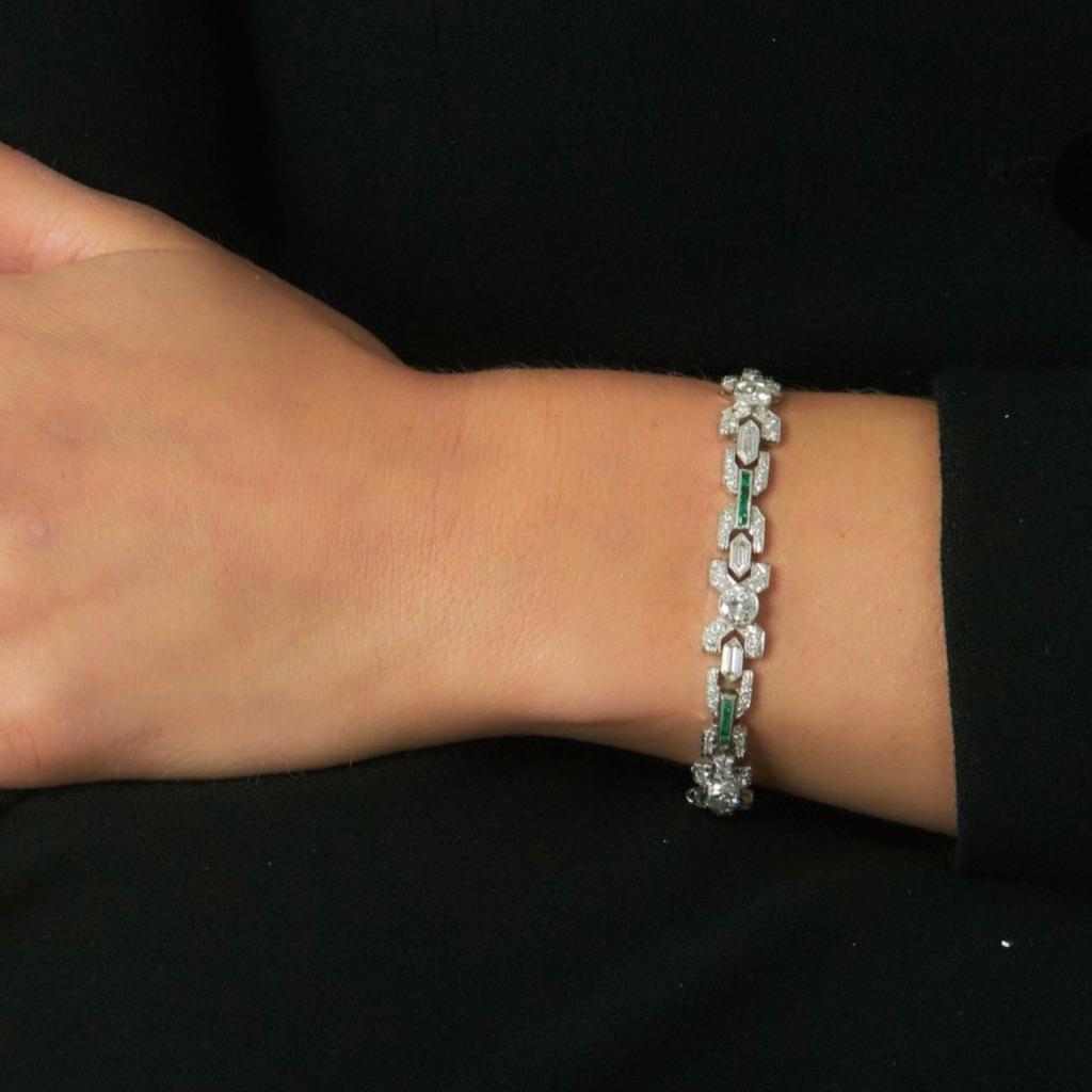 Art Deco Emerald and Diamond Bracelet