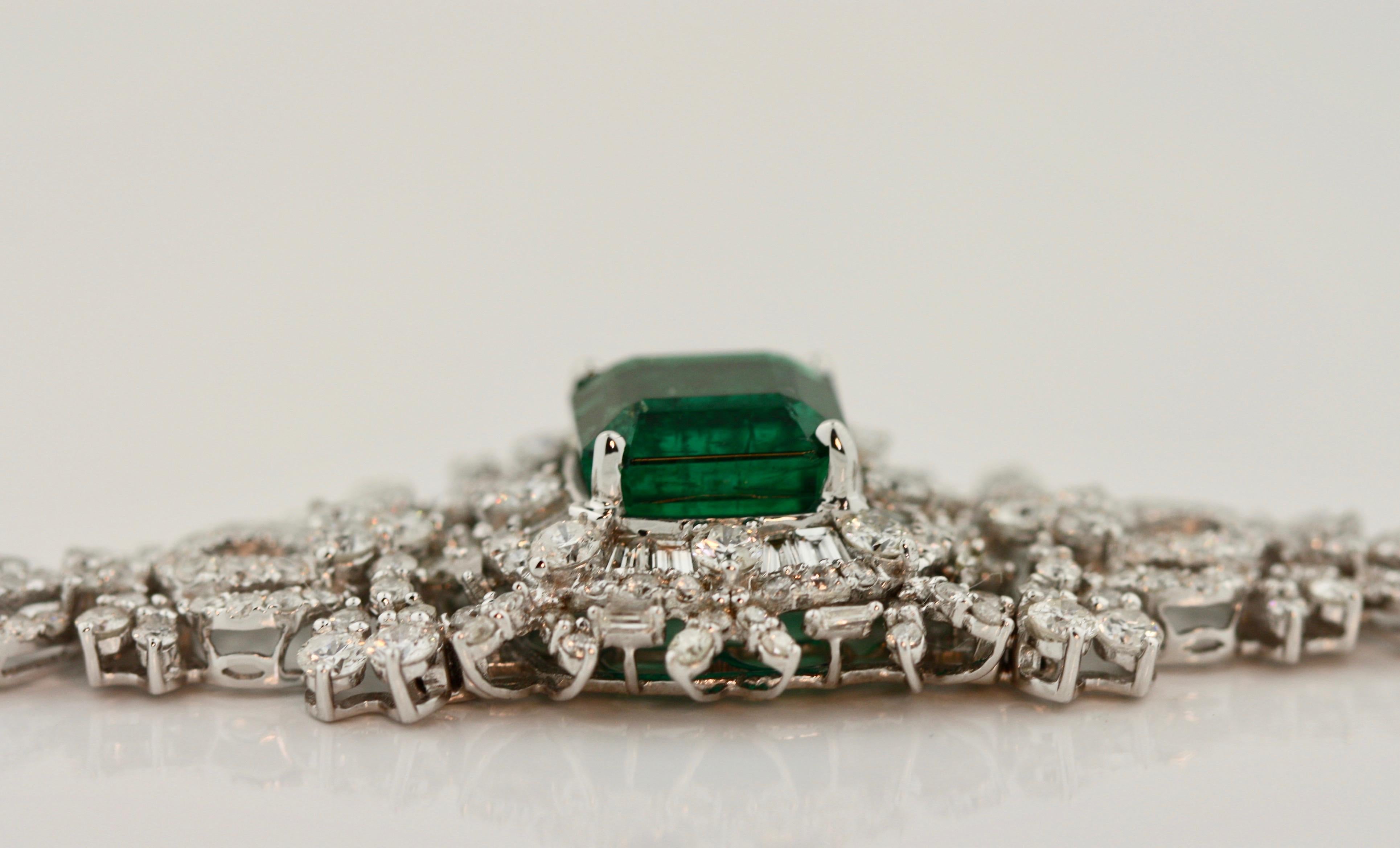 Women's or Men's Emerald and Diamond Bracelet