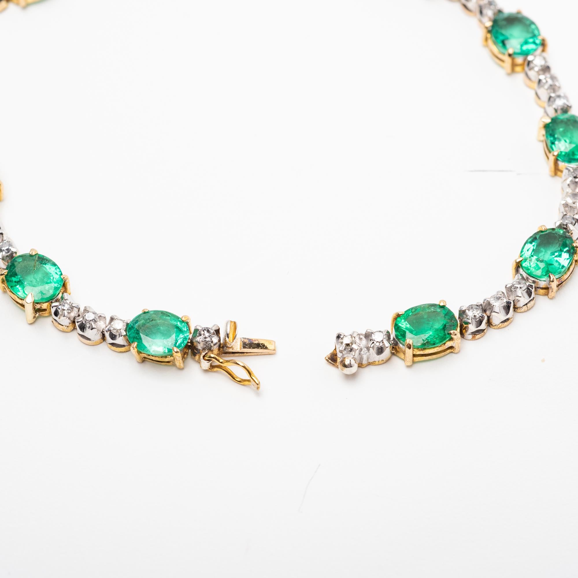 Women's or Men's Emerald and Diamond Bracelet