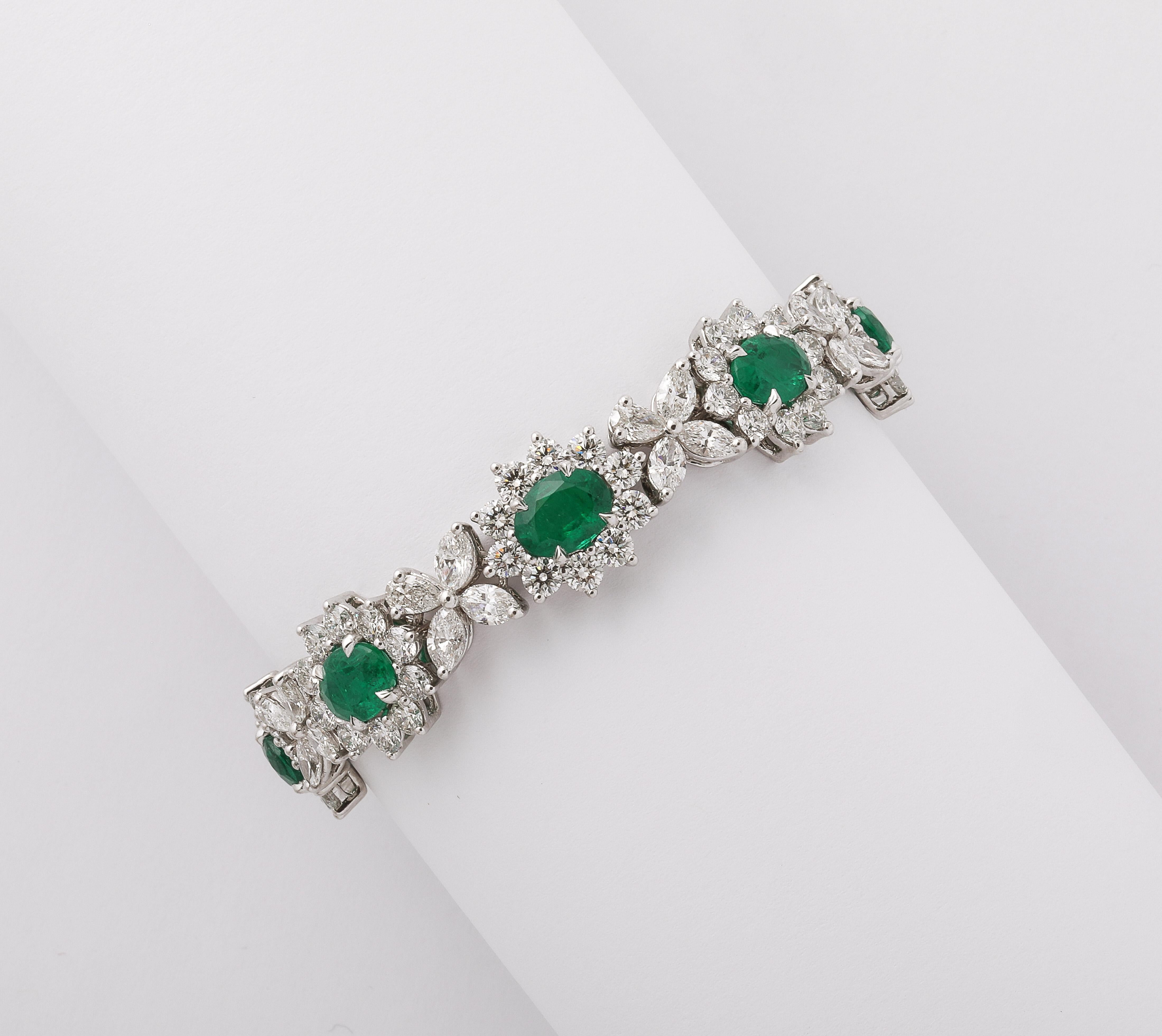 Women's Emerald and Diamond Bracelet  For Sale