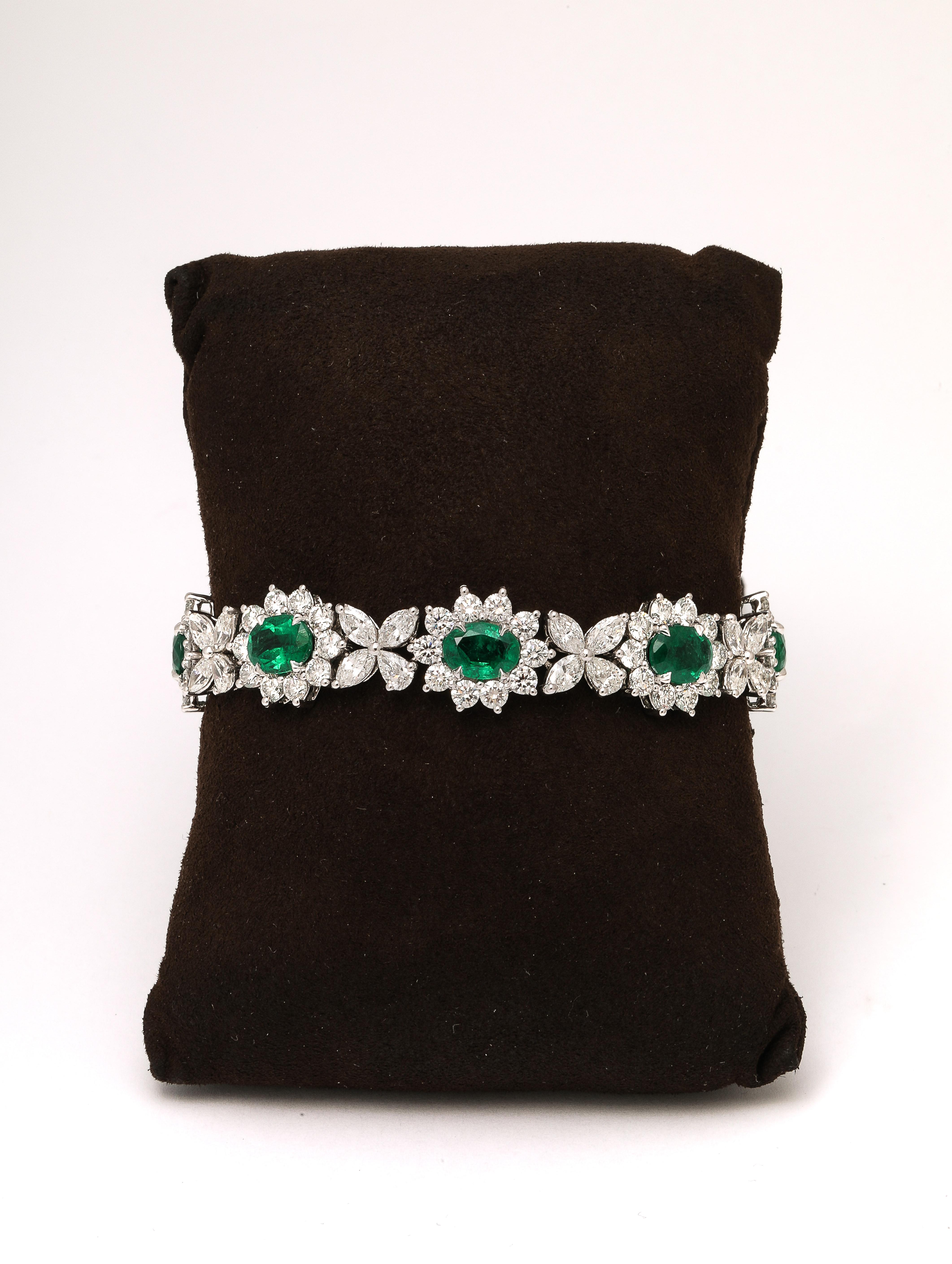 Emerald and Diamond Bracelet  For Sale 4