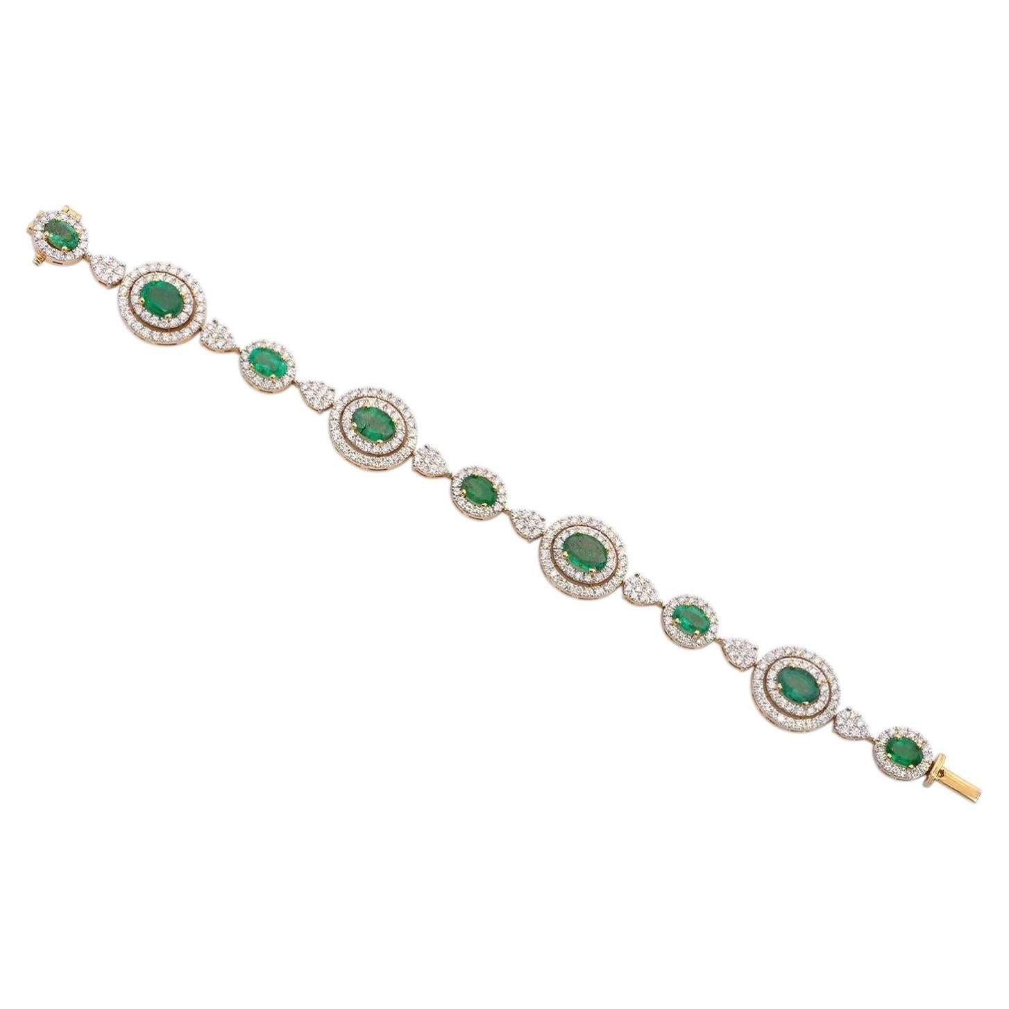 Pulsera de esmeraldas y diamantes en venta