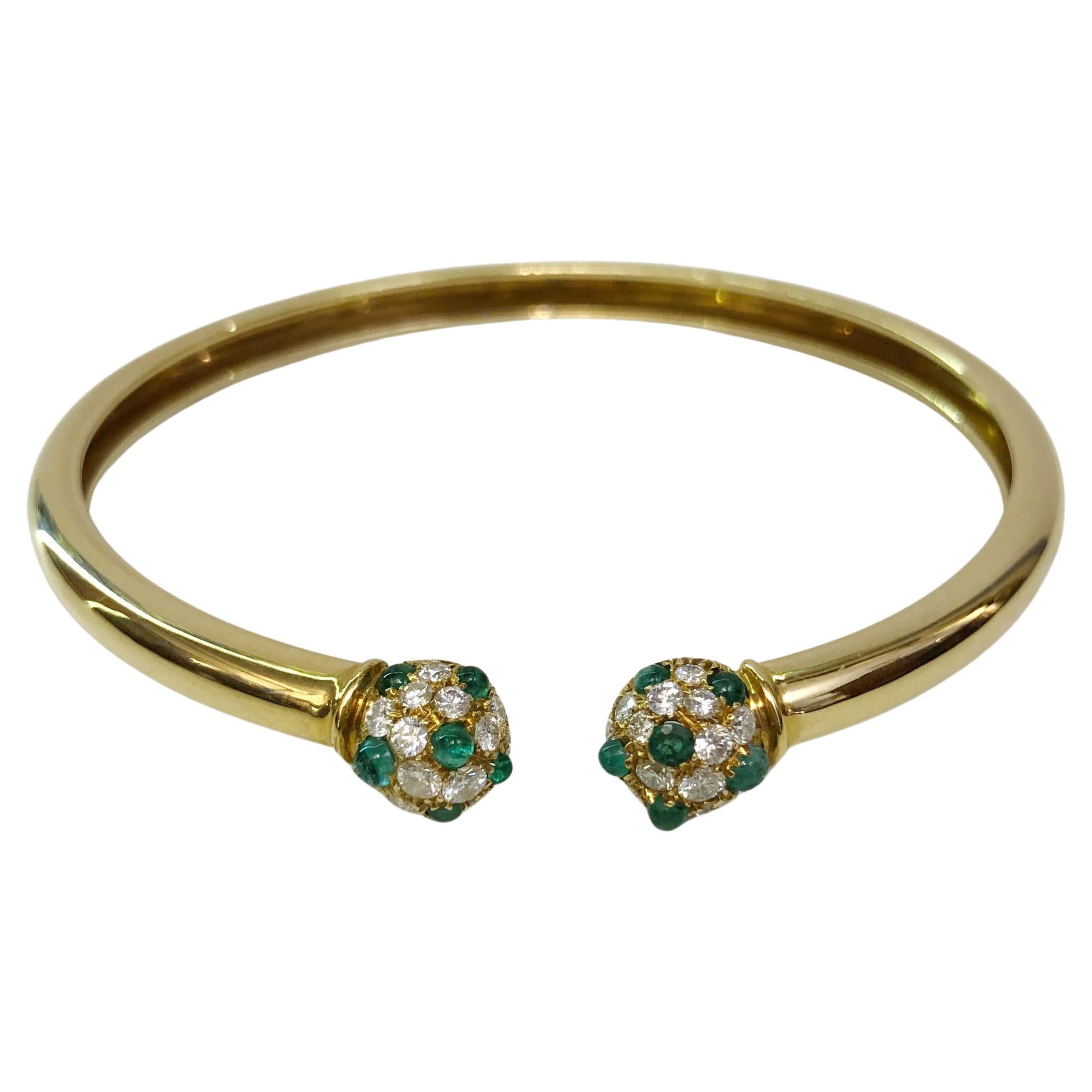 Emerald and Diamond Bracelet For Sale