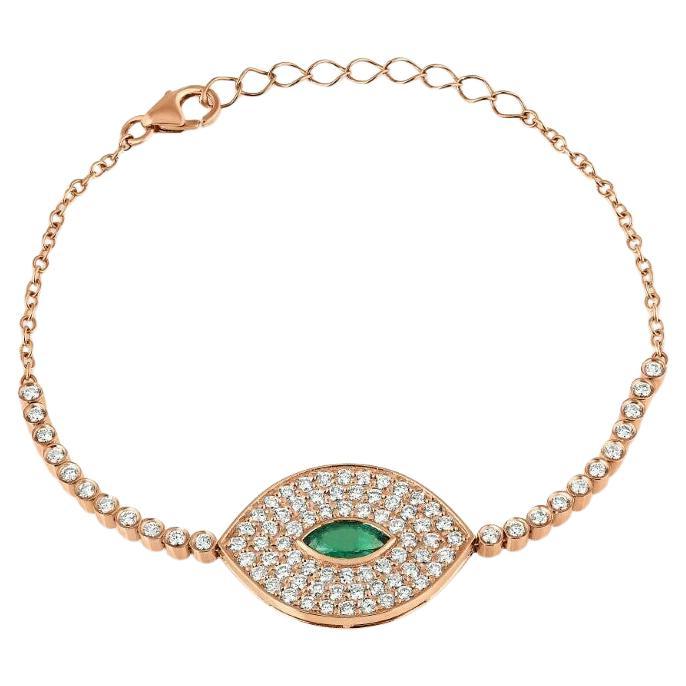 Emerald And Diamond Bracelet For Sale