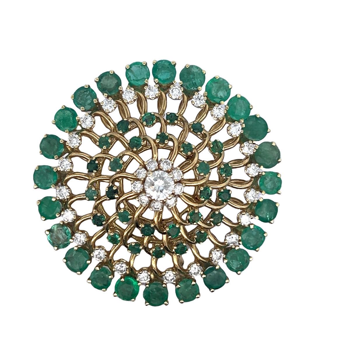 De las mujeres Broche de esmeralda y diamantes en venta