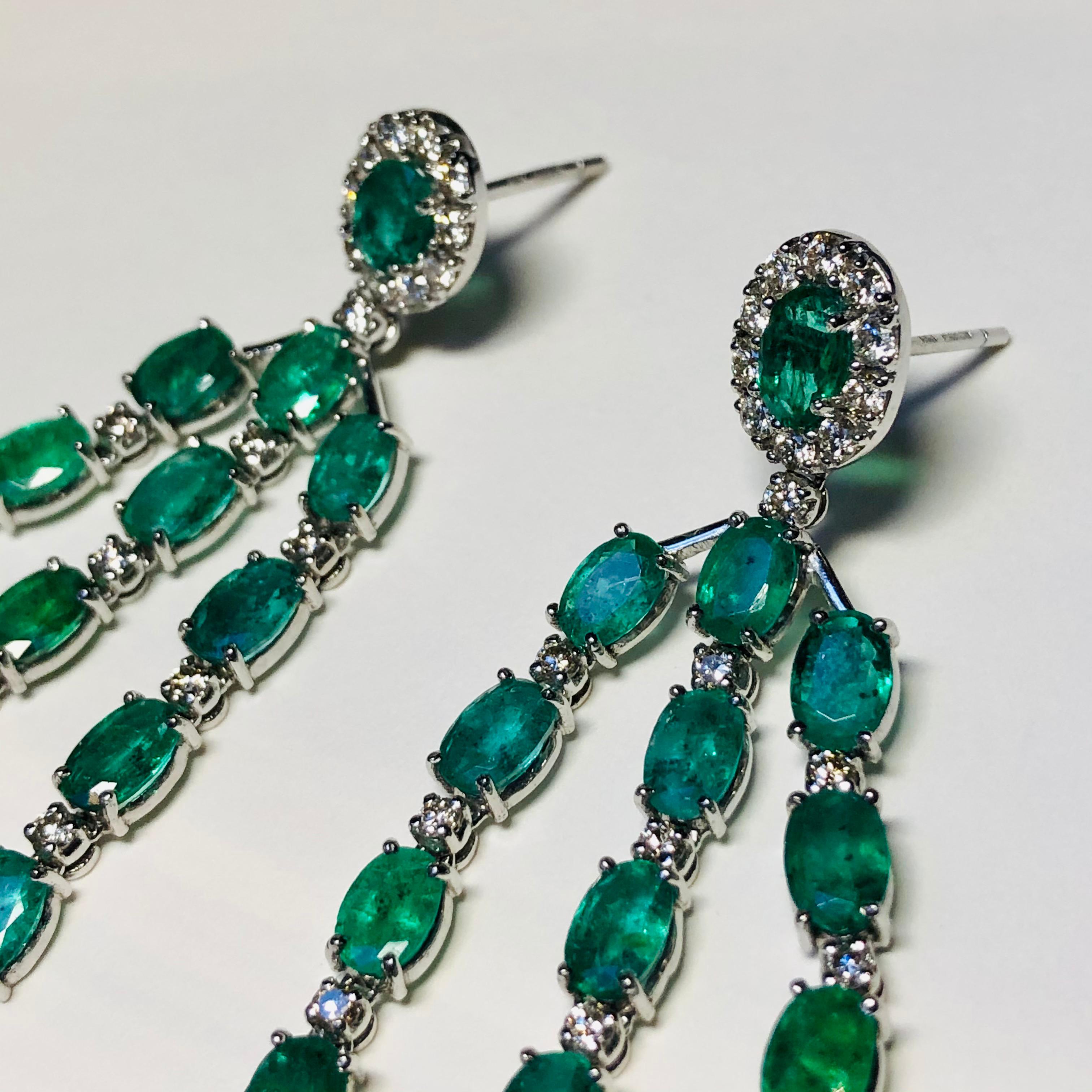 emerald green chandelier earrings