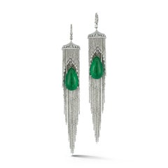 Emerald and Diamond Chandelier Earrings