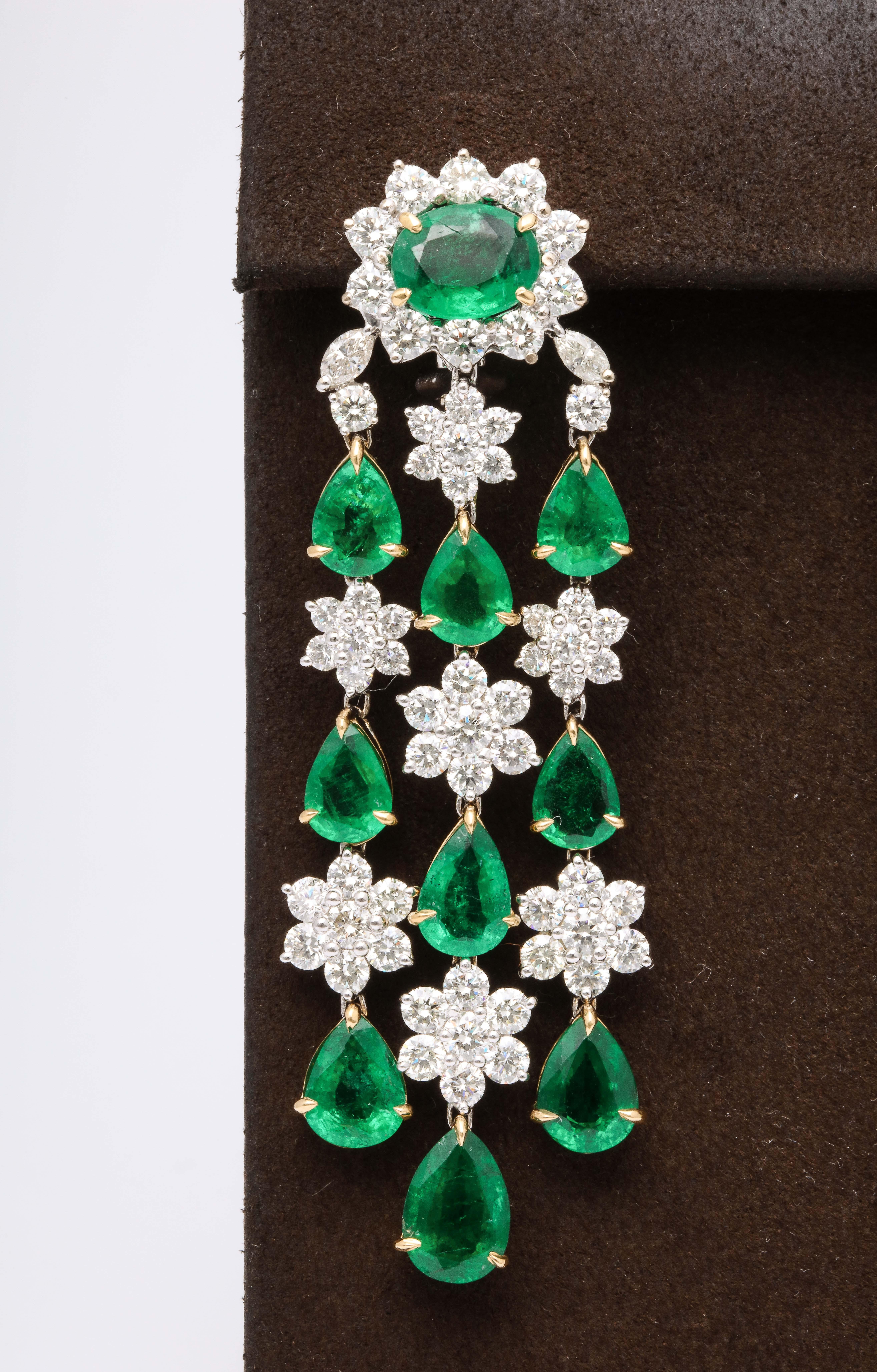 emerald chandelier earrings