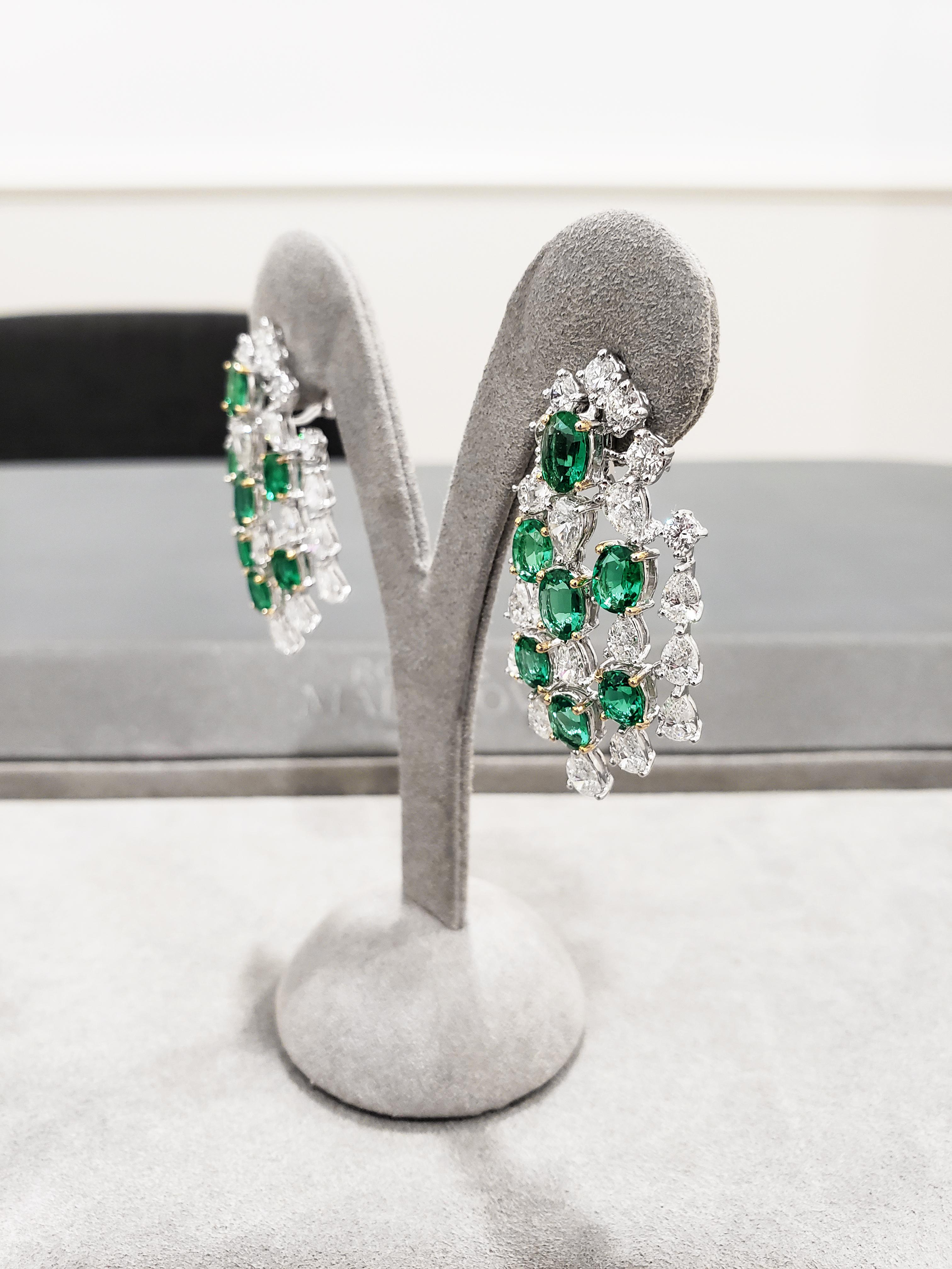 emerald chandelier earrings