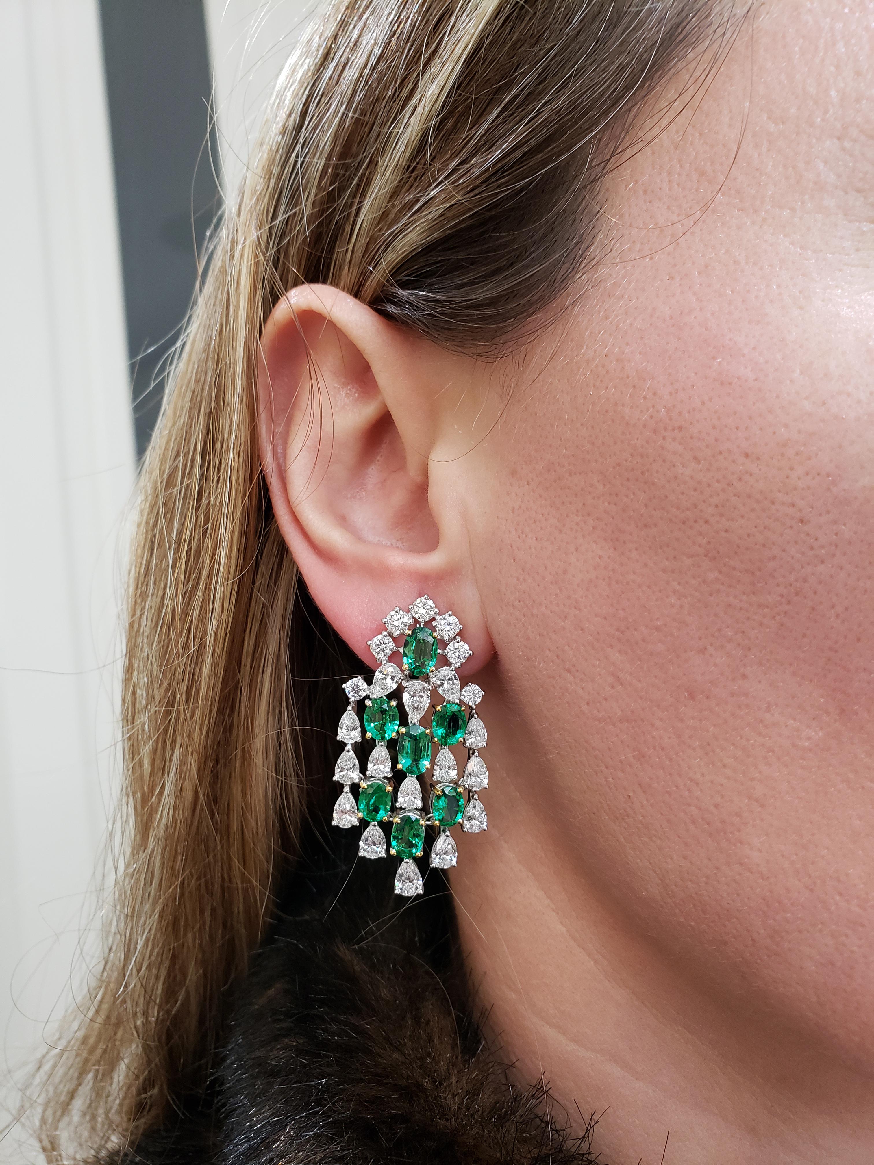 chandelier earrings green