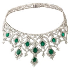 Emerald and Diamond Choker Necklace 