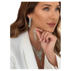 Emerald and Diamond Cocktail Necklace and Earrings Set