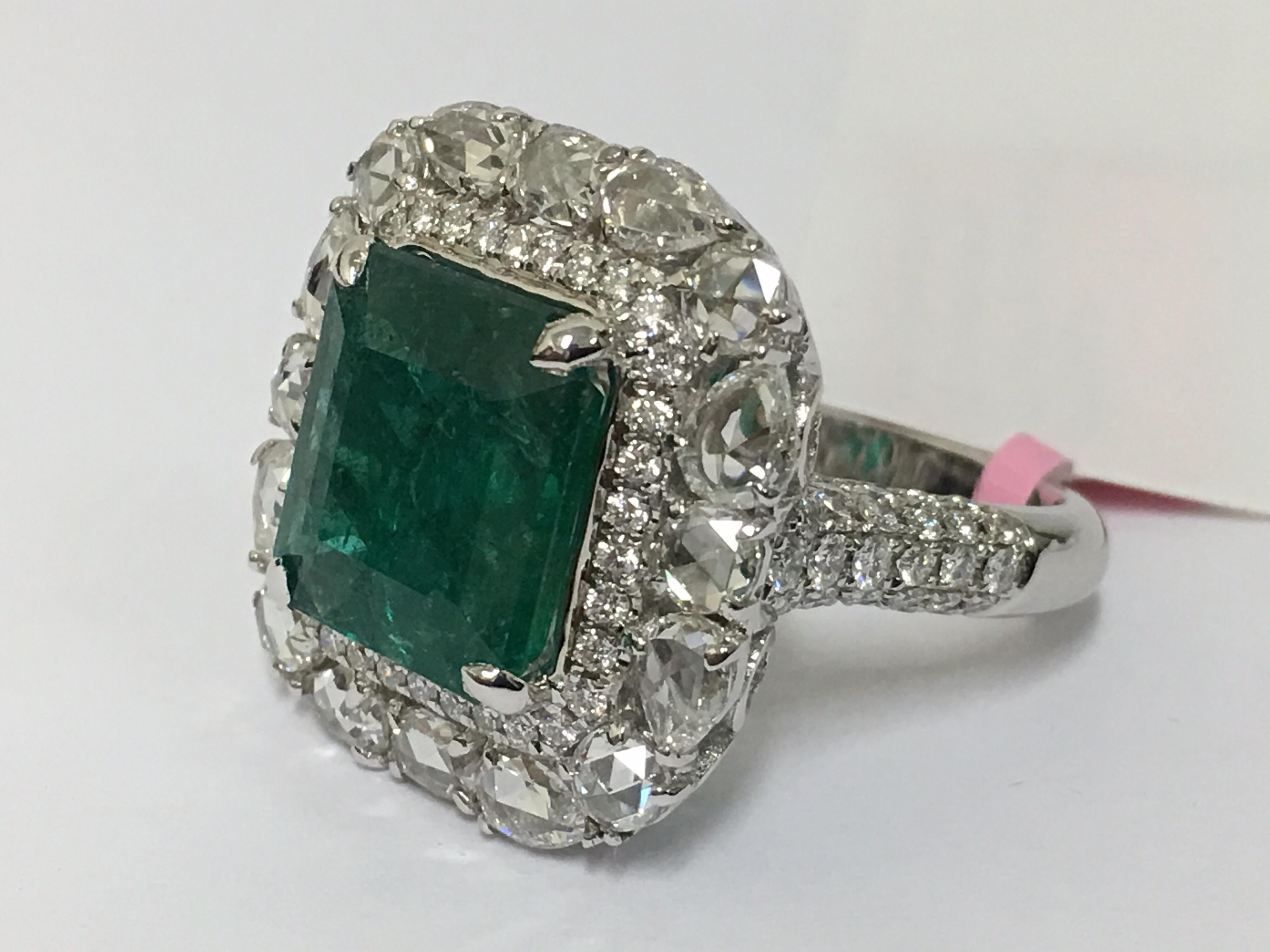 Emerald and Diamond Cocktail Ring 11