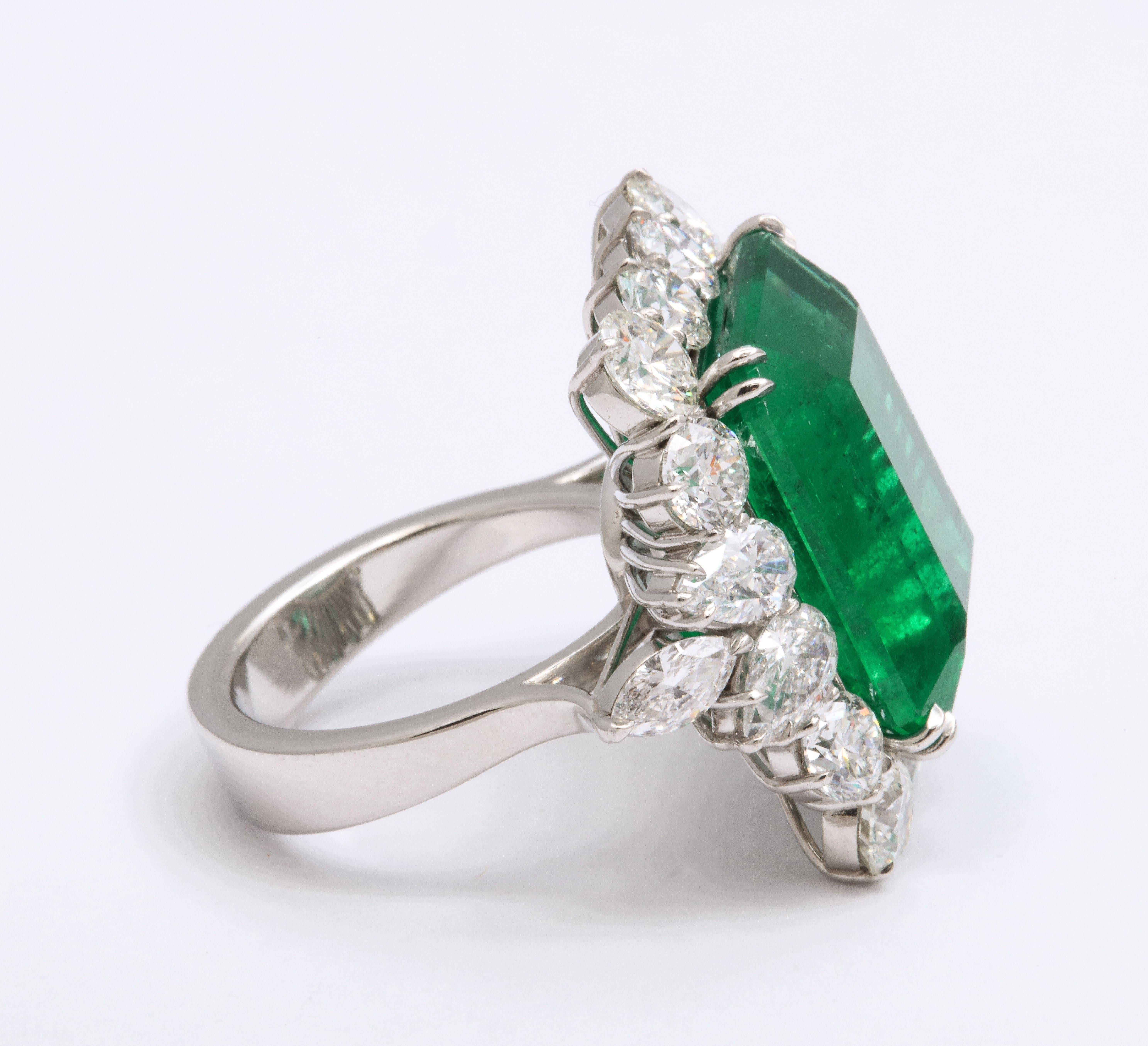 Emerald and Diamond Cocktail Ring For Sale 1