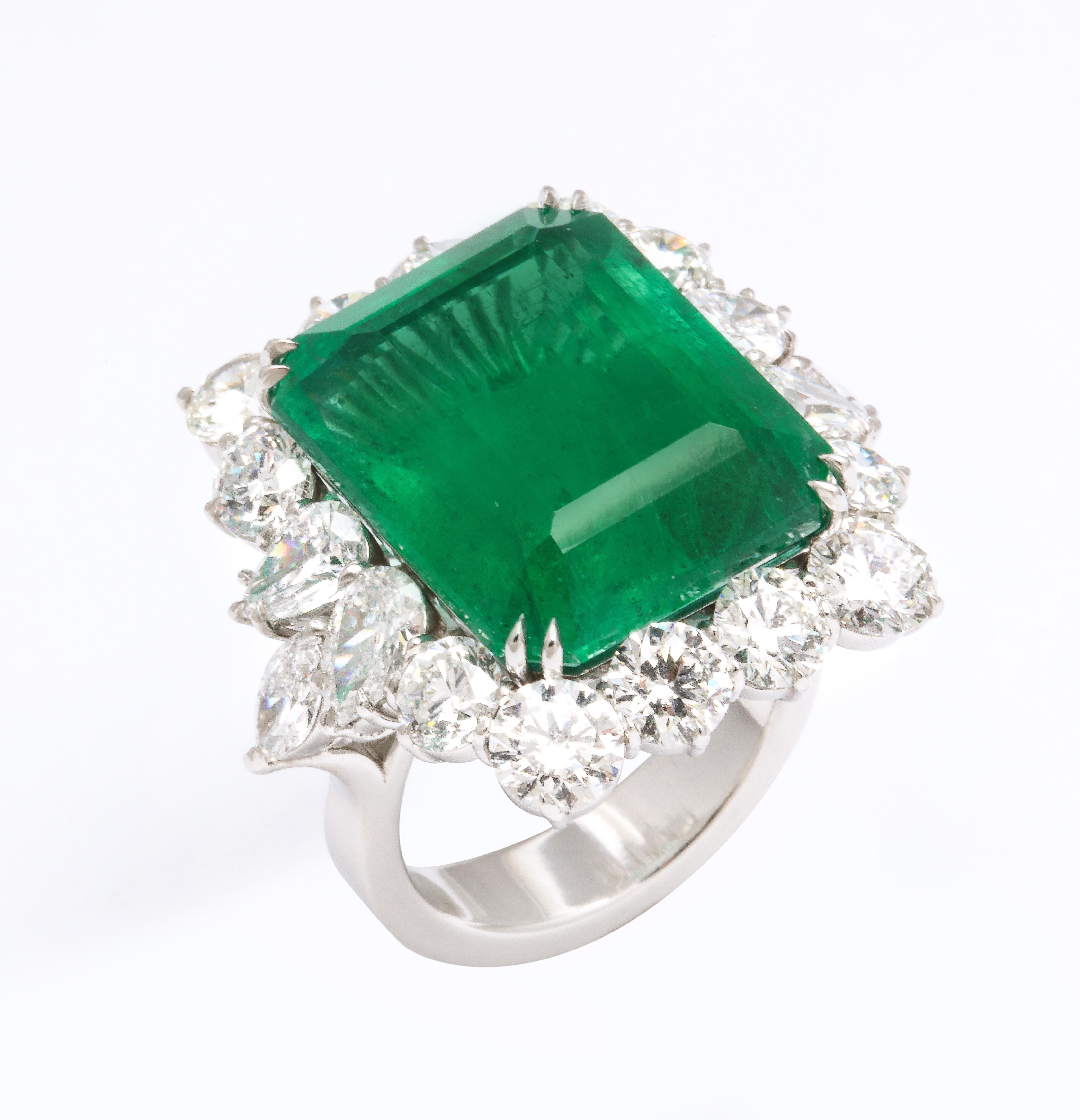 Emerald and Diamond Cocktail Ring For Sale 2