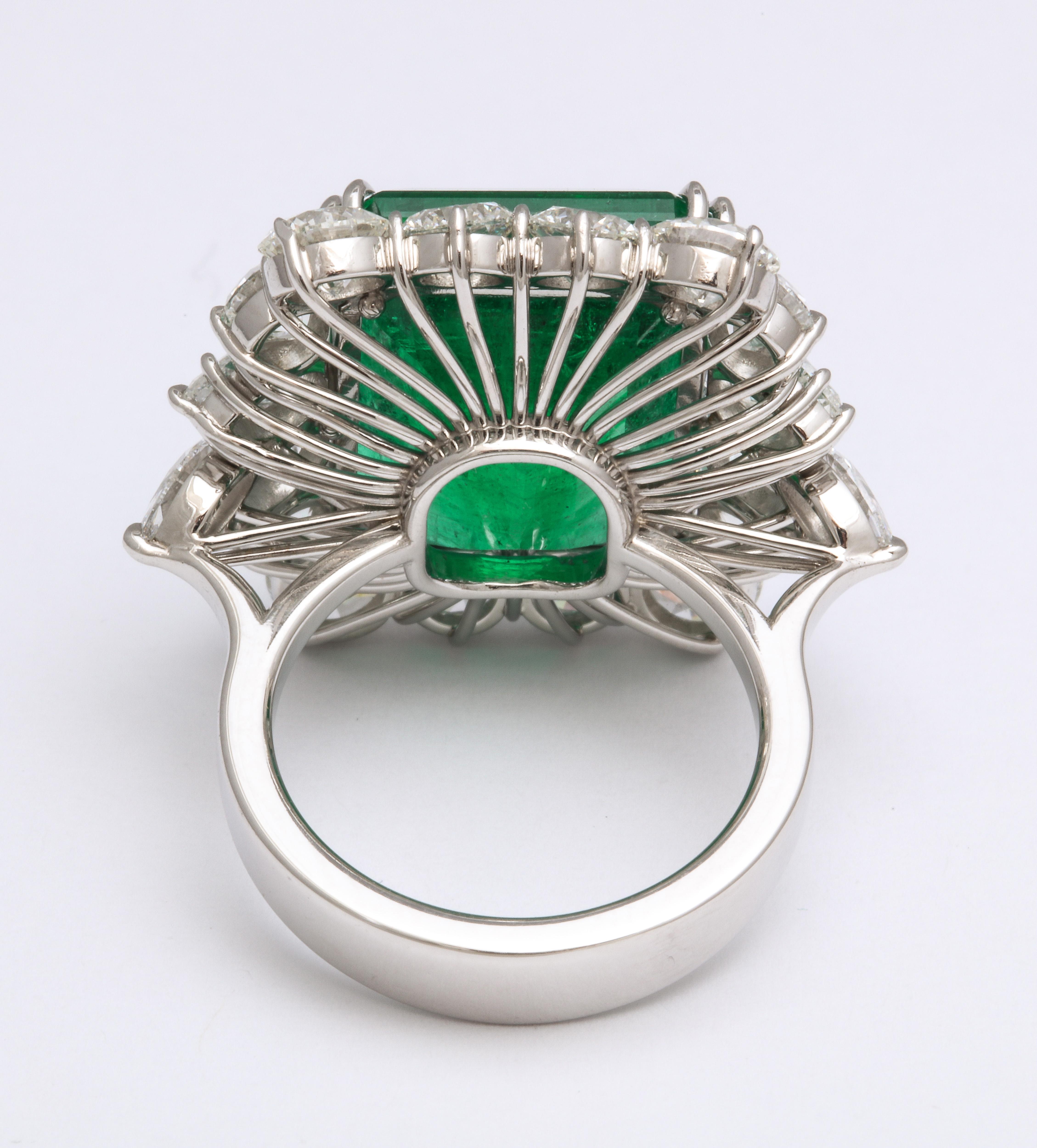 Emerald and Diamond Cocktail Ring For Sale 3