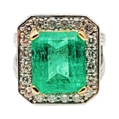 Emerald and Diamond Cocktail Ring