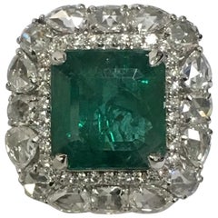 Emerald and Diamond Cocktail Ring