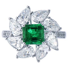 Laviere Emerald and Diamond Cocktail Ring