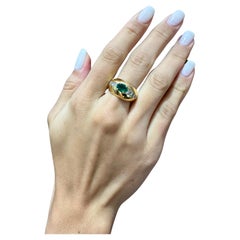 Emerald and Diamond Cocktail Ring set in Yellow Gold
