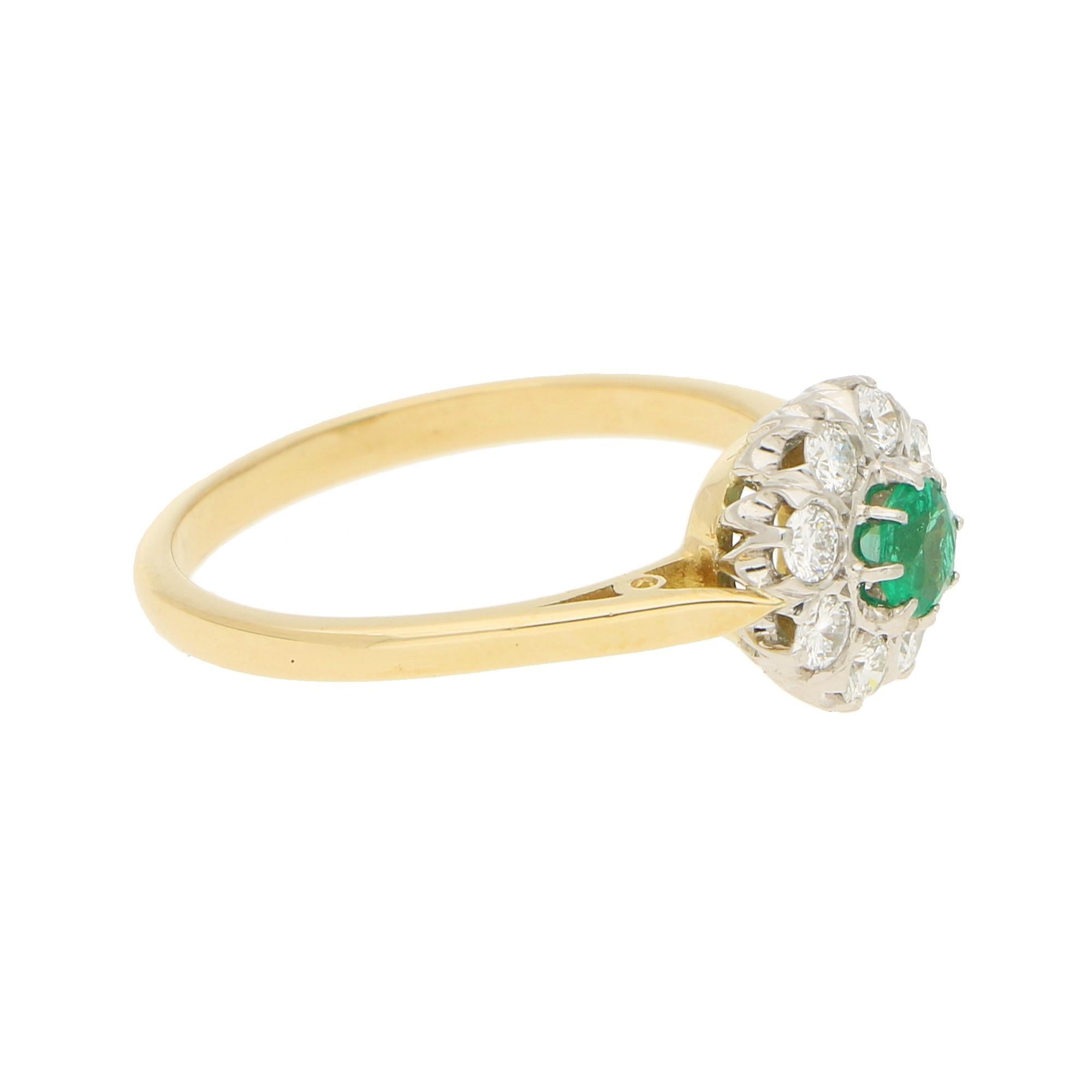emerald daisy ring