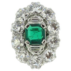 Emerald and Diamond Dress Ring