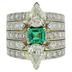 Emerald and Diamond Dress Ring