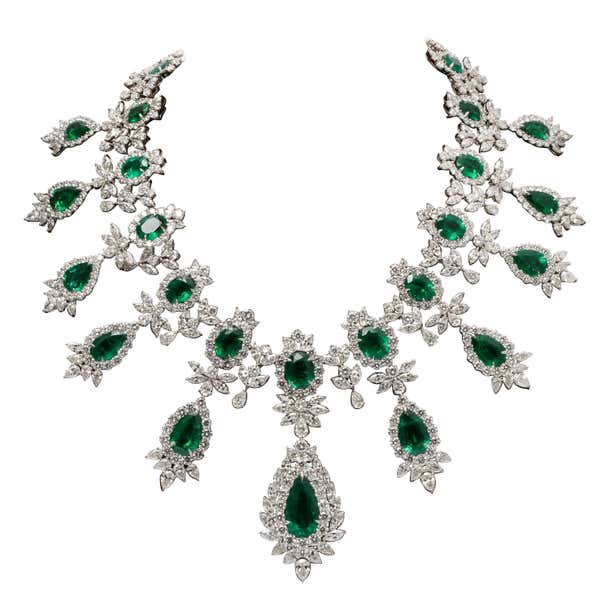 Emerald and Diamond Drop Necklace For Sale at 1stDibs | sol rafael ...