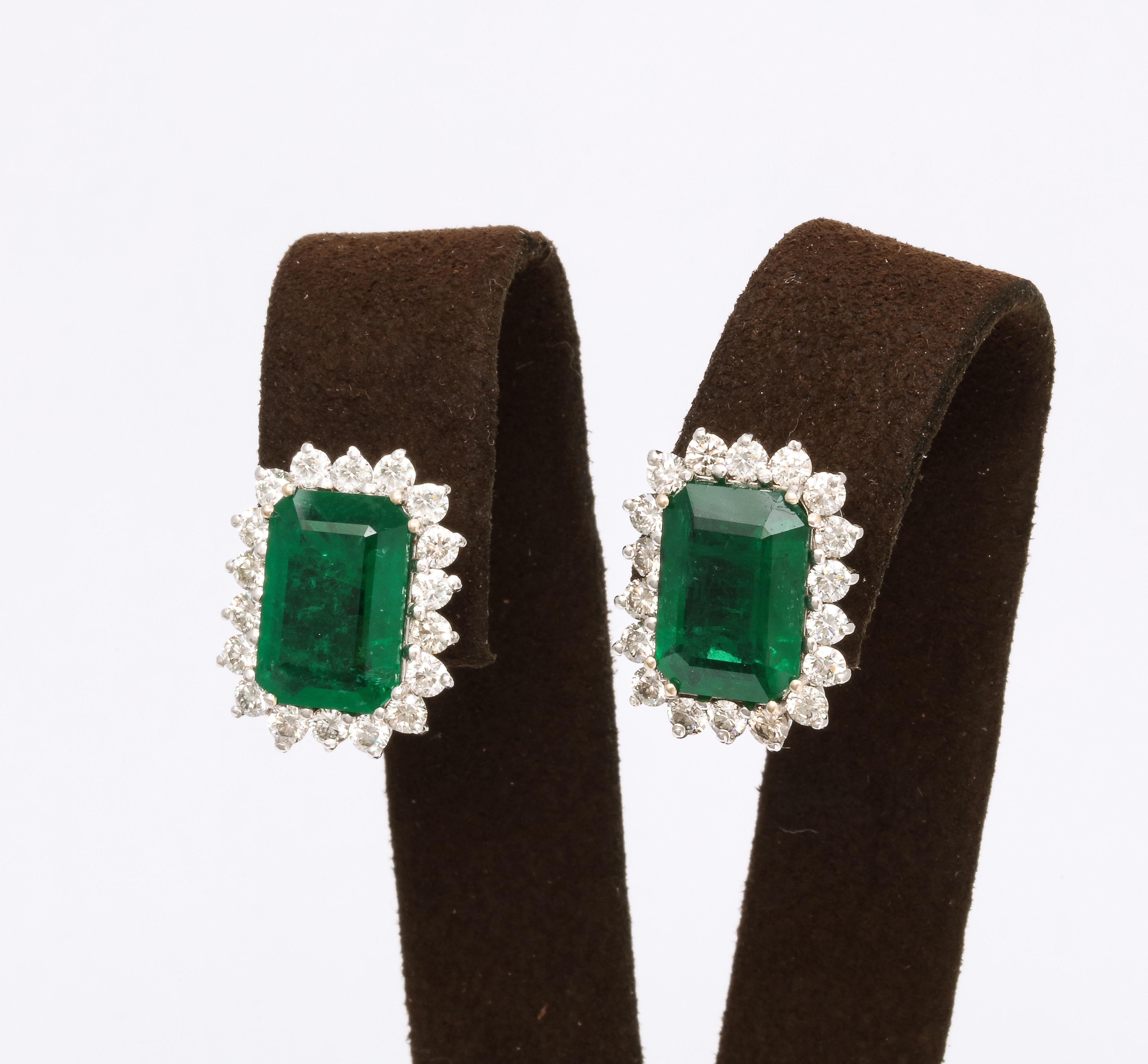 rectangle emerald earrings