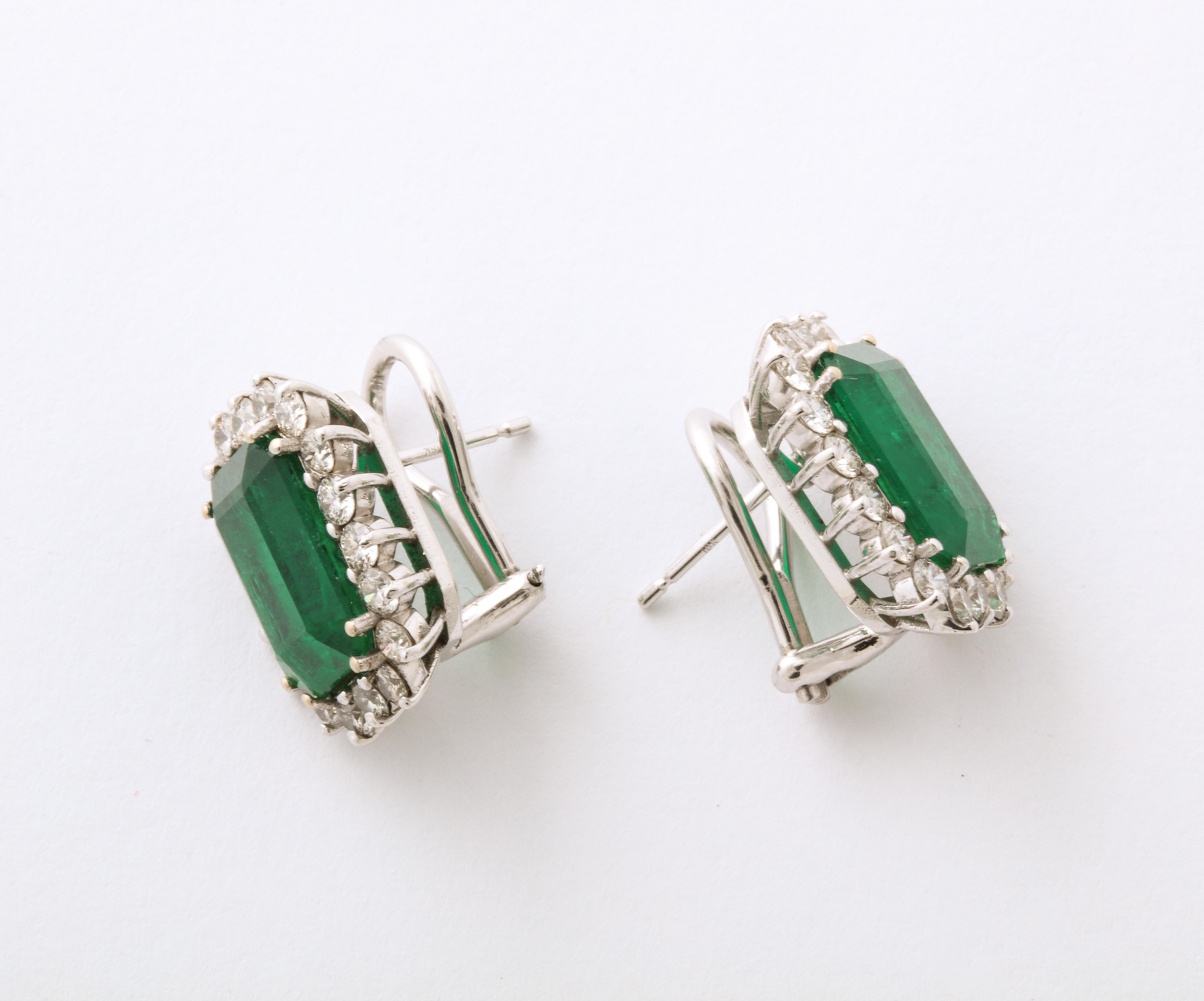 Women's Emerald and Diamond Earring