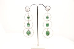 Emerald and Diamond Earring in 18 Karat Gold