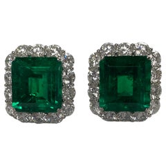 emerald and diamond earrings Colombia-Muzo certified 25cts emerald and diamond earrings Colombia-Muzo certified 25cts