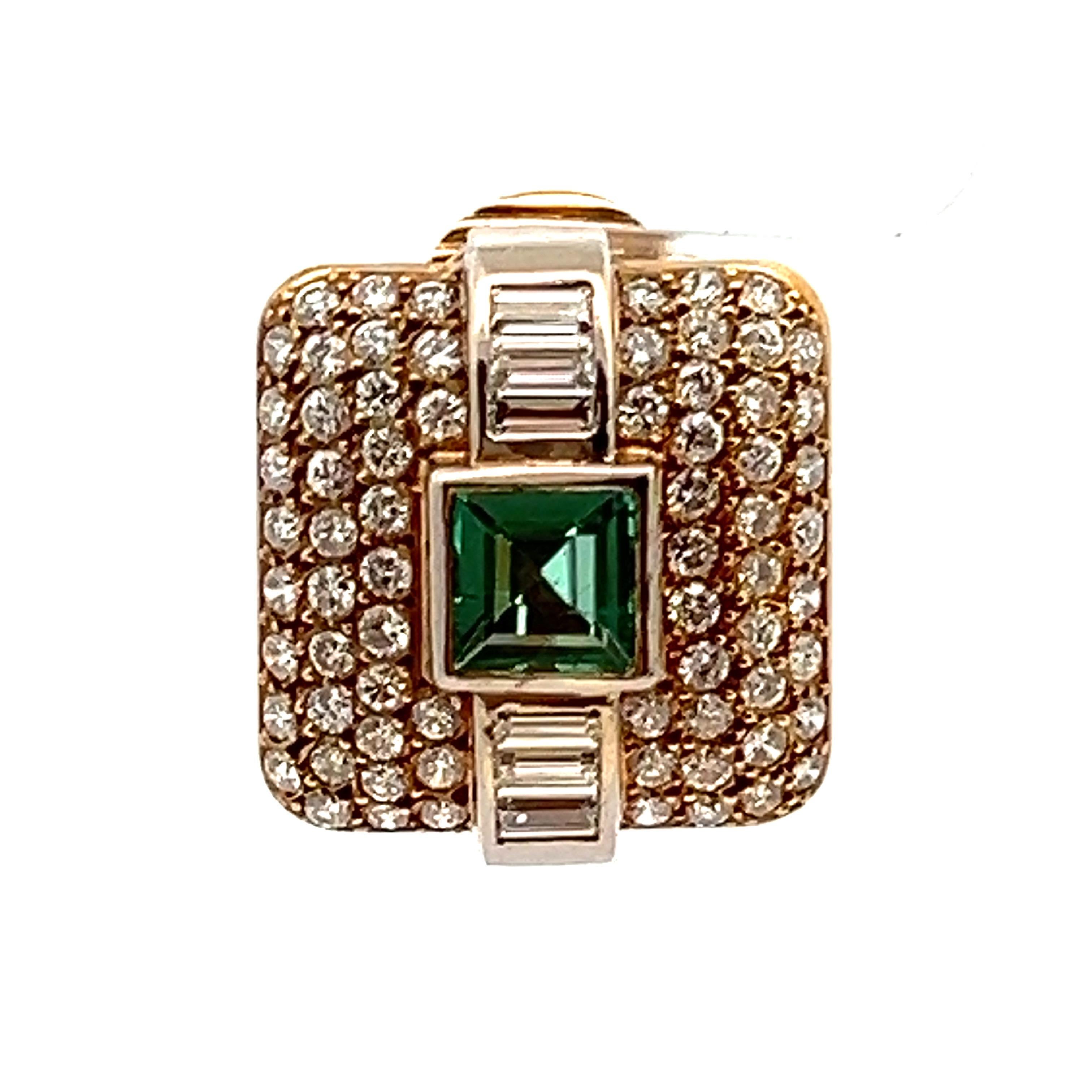 Women's Emerald and Diamond Earrings For Sale