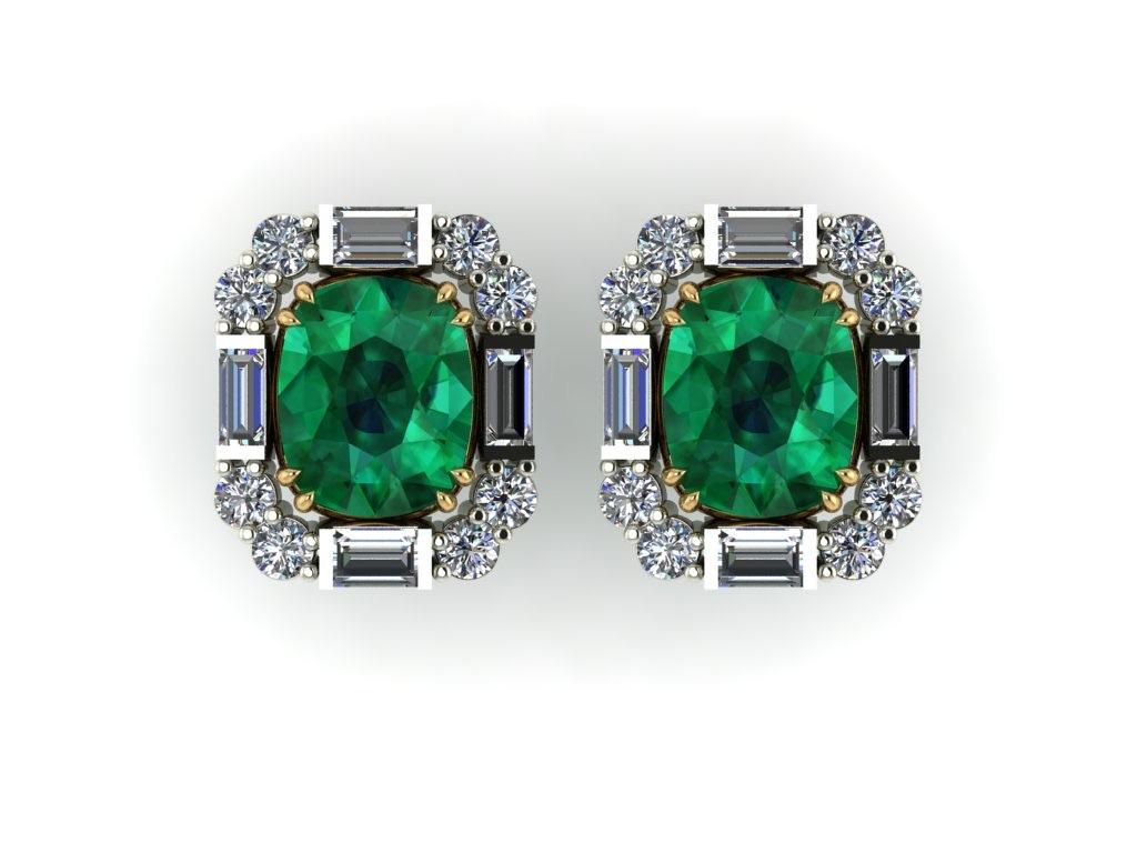 Emerald and Diamond Earrings by Andrew Glassford 2