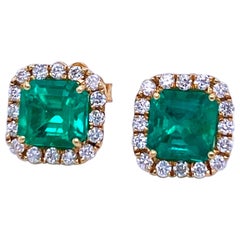 Emerald and Diamond Earrings