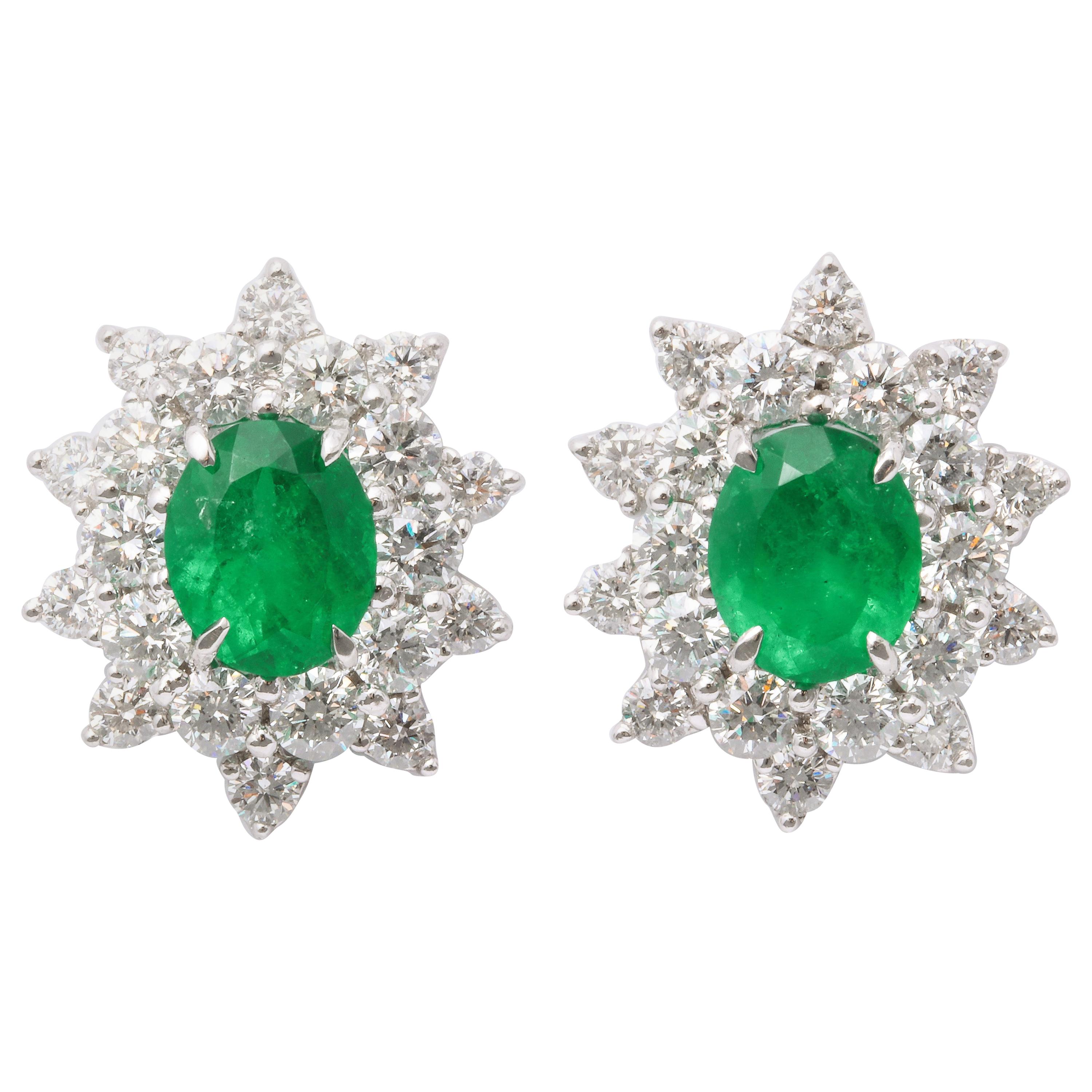 Emerald and Diamond Earrings