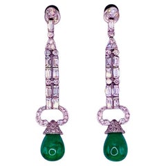 Emerald and Diamond Earrings