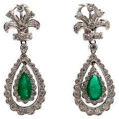 Pendientes de esmeralda y diamantes