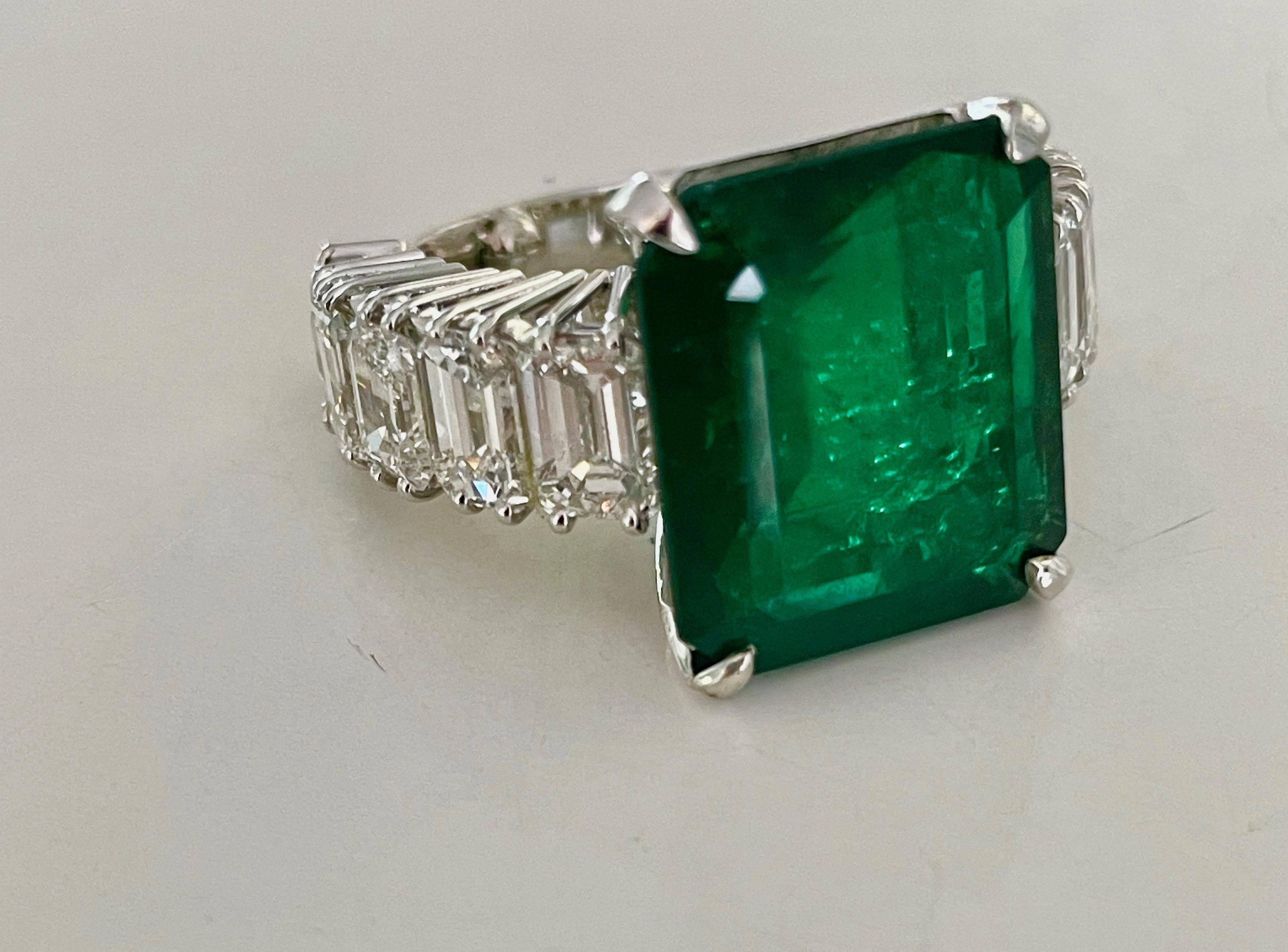 Women's Emerald and Diamond Engagement Ring